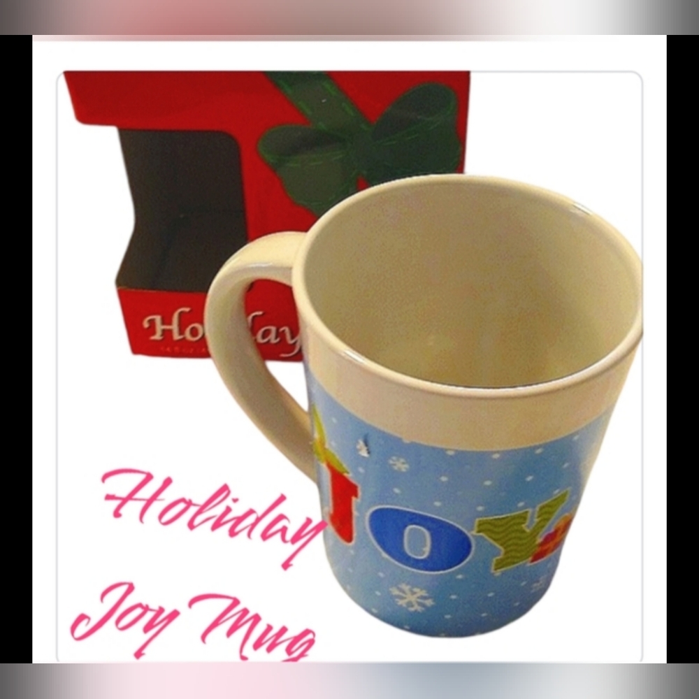 Holiday Mug Joy & Snowman ⛄ Graphics.. 4 " high Ceramic
